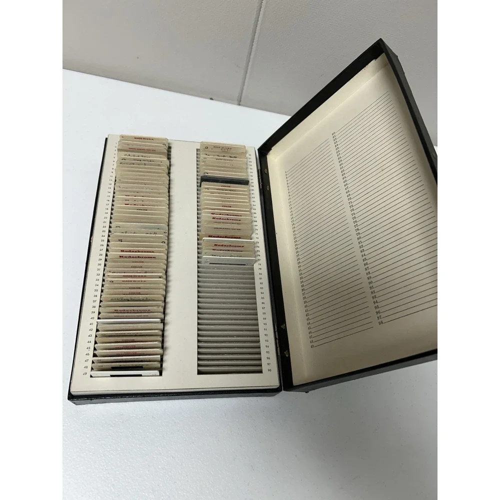 78 Vintage Picture Film Slides Photos Nature 70s With Case Yellowstone